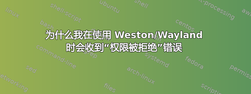 为什么我在使用 Weston/Wayland 时会收到“权限被拒绝”错误