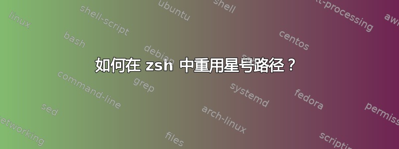 如何在 zsh 中重用星号路径？