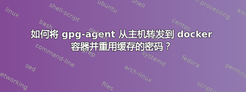 如何将 gpg-agent 从主机转发到 docker 容器并重用缓存的密码？