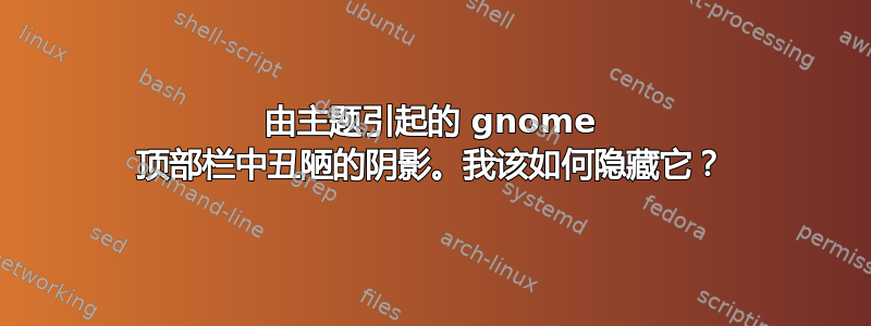 由主题引起的 gnome 顶部栏中丑陋的阴影。我该如何隐藏它？