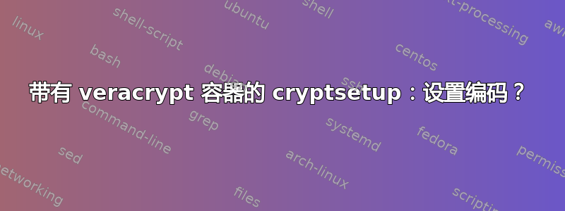 带有 veracrypt 容器的 cryptsetup：设置编码？