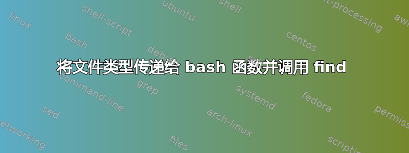 将文件类型传递给 bash 函数并调用 find