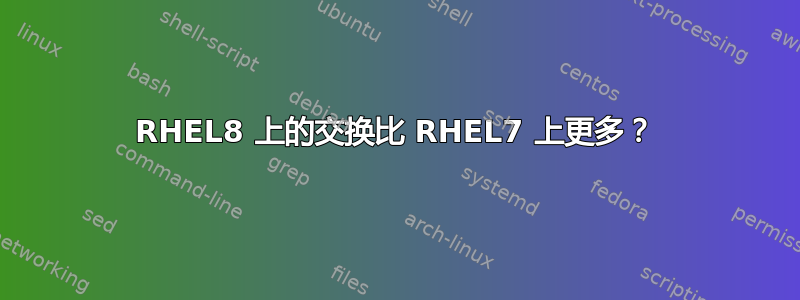 RHEL8 上的交换比 RHEL7 上更多？