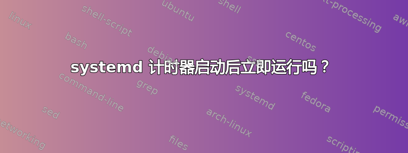 systemd 计时器启动后立即运行吗？