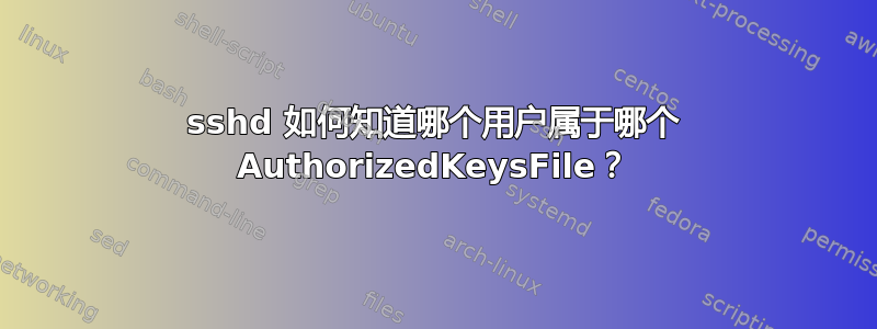 sshd 如何知道哪个用户属于哪个 AuthorizedKeysFile？