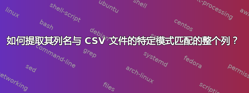 如何提取其列名与 CSV 文件的特定模式匹配的整个列？