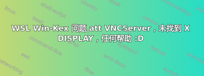 WSL Win-Kex 问题 att VNCServer，未找到 X DISPLAY，任何帮助 :D