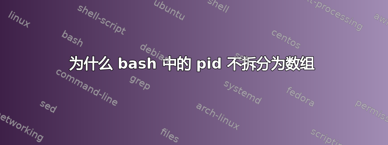 为什么 bash 中的 pid 不拆分为数组