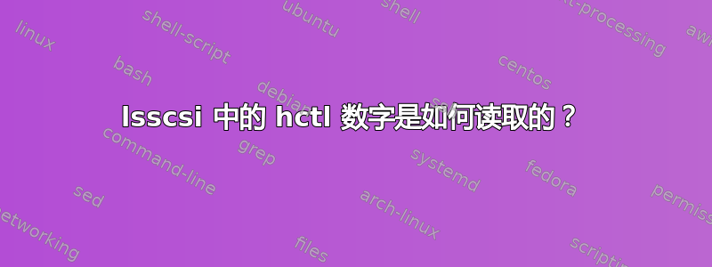 lsscsi 中的 hctl 数字是如何读取的？