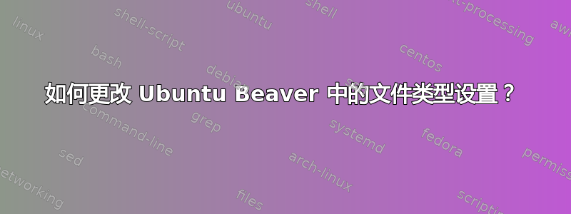 如何更改 Ubuntu Beaver 中的文件类型设置？