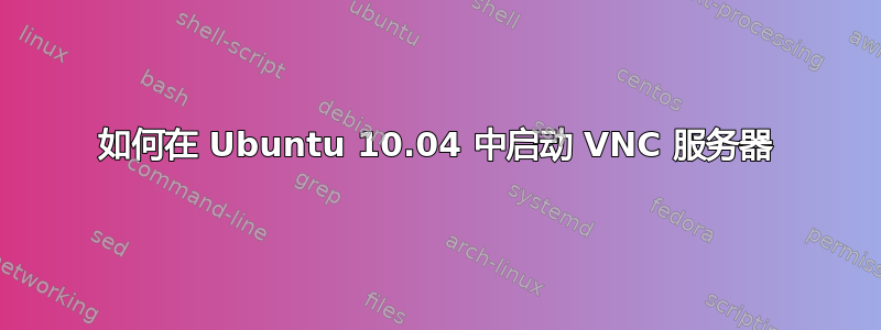 如何在 Ubuntu 10.04 中启动 VNC 服务器