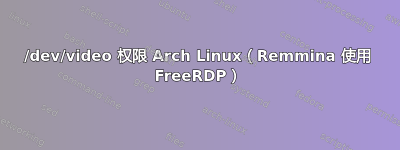 /dev/video 权限 Arch Linux（Remmina 使用 FreeRDP）