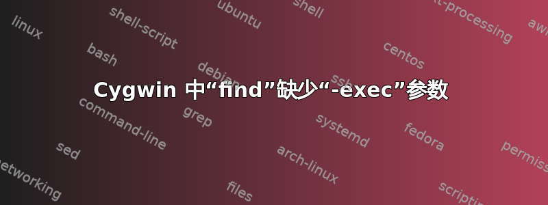 Cygwin 中“find”缺少“-exec”参数