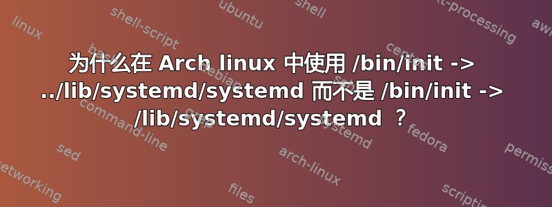 为什么在 Arch linux 中使用 /bin/init -> ../lib/systemd/systemd 而不是 /bin/init -> /lib/systemd/systemd ？