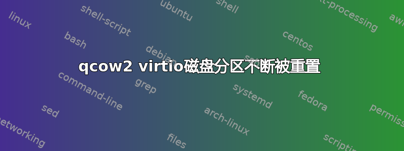 qcow2 virtio磁盘分区不断被重置