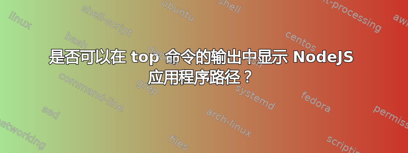 是否可以在 top 命令的输出中显示 NodeJS 应用程序路径？