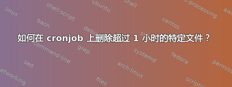 如何在 cronjob 上删除超过 1 小时的特定文件？