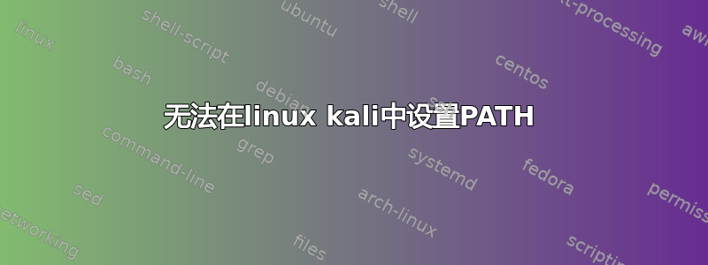 无法在linux kali中设置PATH