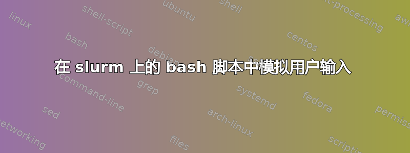 在 slurm 上的 bash 脚本中模拟用户输入