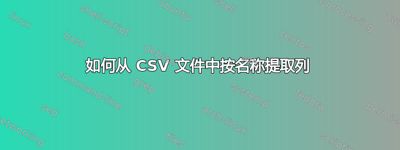 如何从 CSV 文件中按名称提取列