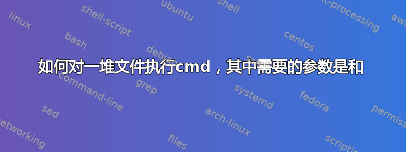 如何对一堆文件执行cmd，其中需要的参数是和