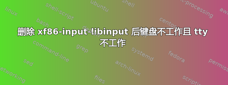 删除 xf86-input-libinput 后​​键盘不工作且 tty 不工作