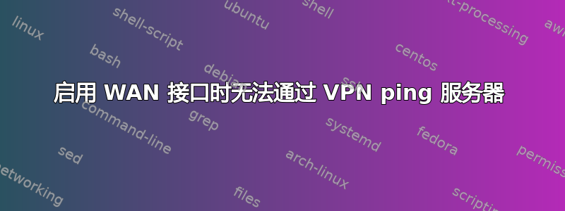 启用 WAN 接口时无法通过 VPN ping 服务器