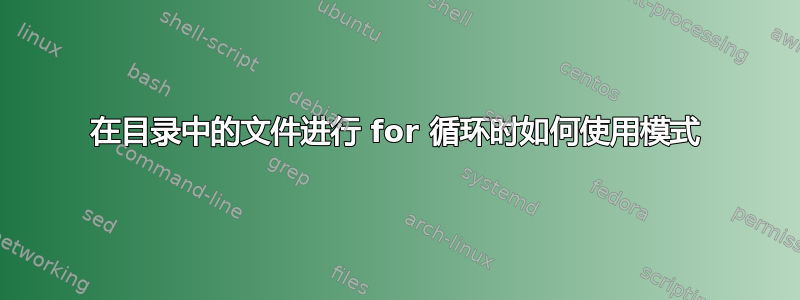 在目录中的文件进行 for 循环时如何使用模式