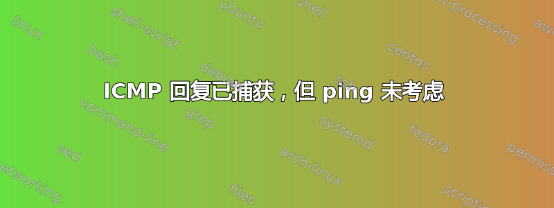 ICMP 回复已捕获，但 ping 未考虑