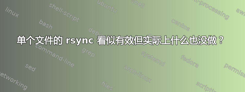 单个文件的 rsync 看似有效但实际上什么也没做？