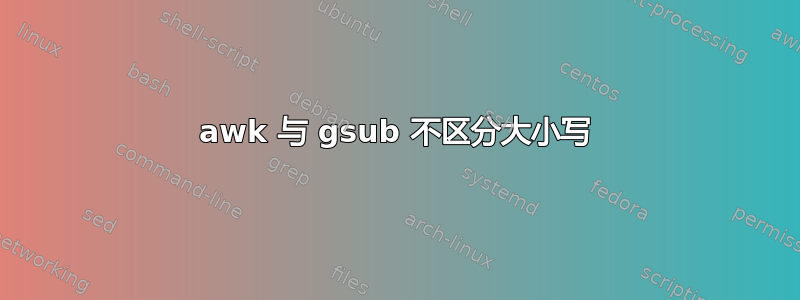 awk 与 gsub 不区分大小写