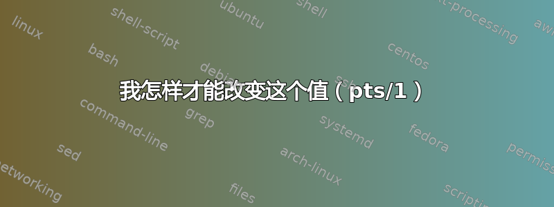 我怎样才能改变这个值（pts/1）