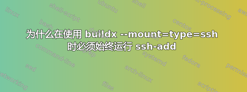 为什么在使用 buildx --mount=type=ssh 时必须始终运行 ssh-add