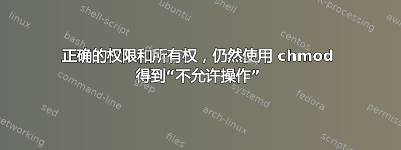 正确的权限和所有权，仍然使用 chmod 得到“不允许操作”