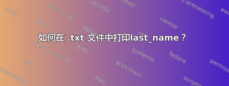 如何在 .txt 文件中打印last_name？