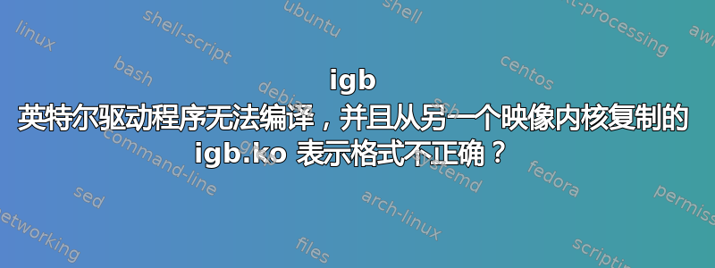 igb 英特尔驱动程序无法编译，并且从另一个映像内核复制的 igb.ko 表示格式不正确？