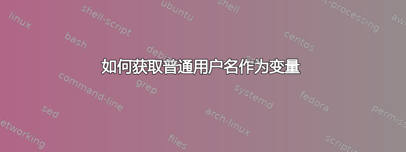 如何获取普通用户名作为变量