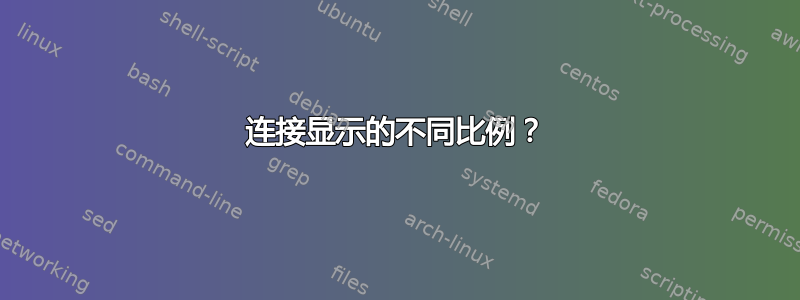 连接显示的不同比例？