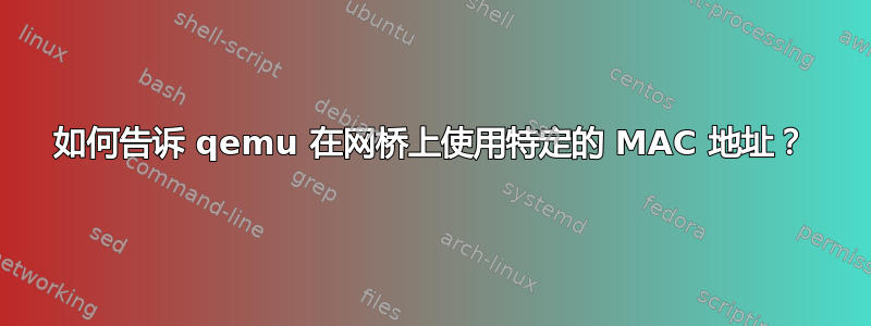 如何告诉 qemu 在网桥上使用特定的 MAC 地址？