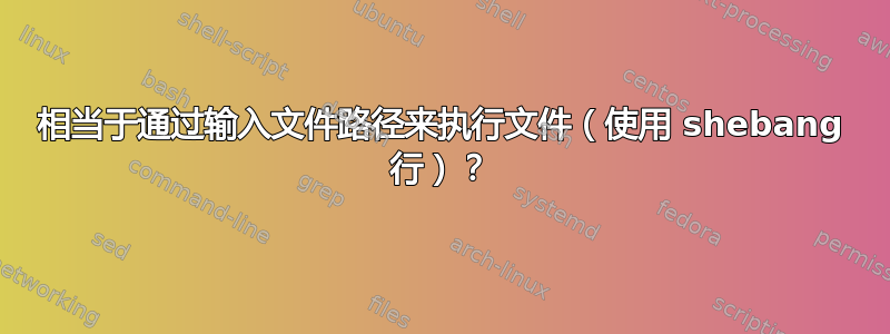 相当于通过输入文件路径来执行文件（使用 shebang 行）？