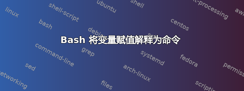 Bash 将变量赋值解释为命令