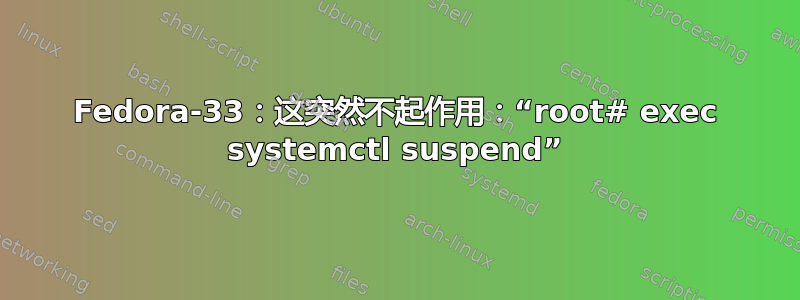 Fedora-33：这突然不起作用：“root# exec systemctl suspend”