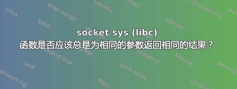 socket sys (libc) 函数是否应该总是为相同的参数返回相同的结果？