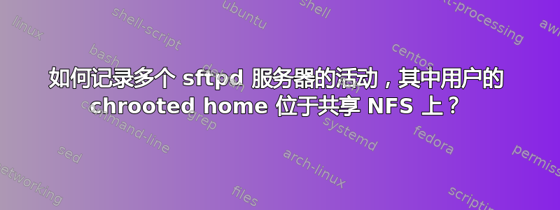 如何记录多个 sftpd 服务器的活动，其中用户的 chrooted home 位于共享 NFS 上？