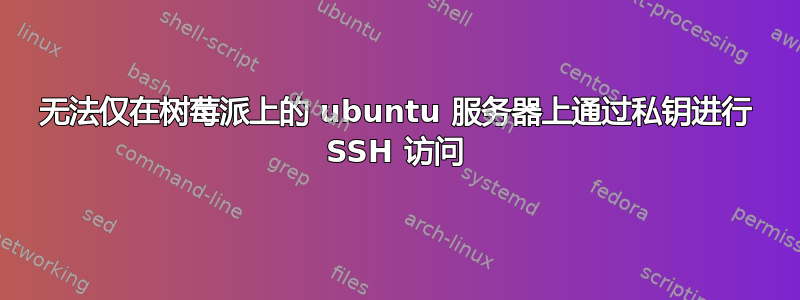 无法仅在树莓派上的 ubuntu 服务器上通过私钥进行 SSH 访问