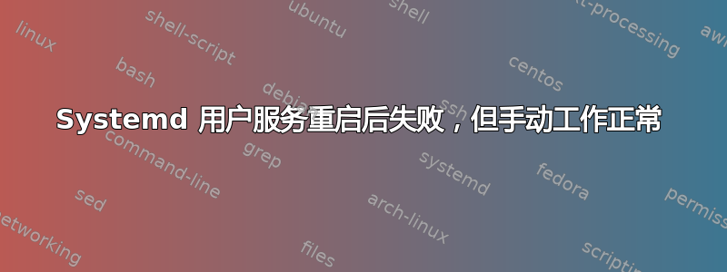 Systemd 用户服务重启后失败，但手动工作正常