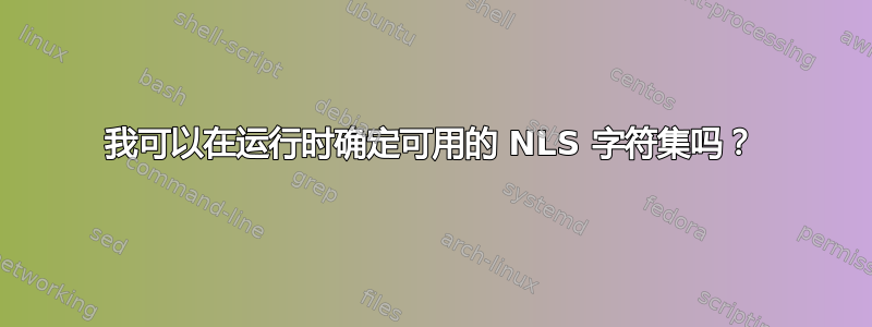 我可以在运行时确定可用的 NLS 字符集吗？