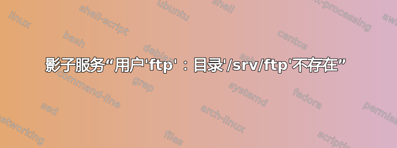 影子服务“用户'ftp'：目录'/srv/ftp'不存在”