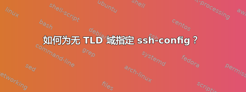 如何为无 TLD 域指定 ssh-config？