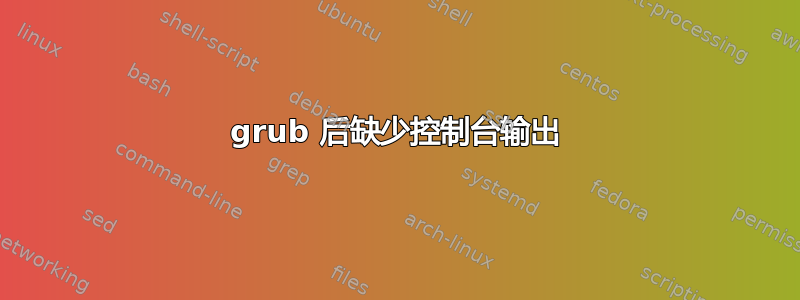 grub 后缺少控制台输出